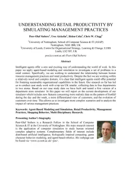 Understanding Retail Productivity by Simulating Management Practise