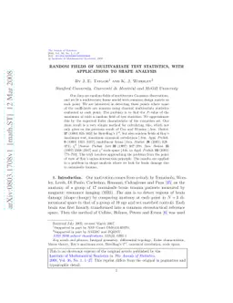 Random fields of multivariate test statistics, with applications to
  shape analysis