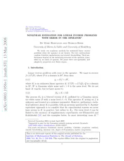Nonlinear estimation for linear inverse problems with error in the
  operator