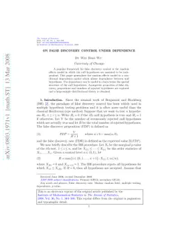 On false discovery control under dependence