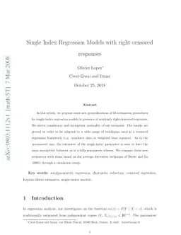 Single-index Regression models with right-censored responses