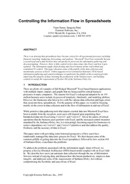 Controlling the Information Flow in Spreadsheets