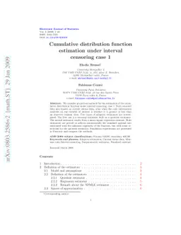 Cumulative distribution function estimation under interval censoring
  case 1