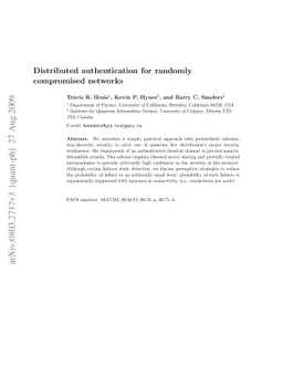 Distributed authentication for randomly compromised networks