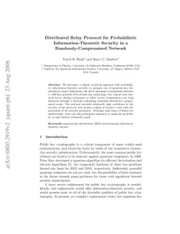 Distributed Relay Protocol for Probabilistic Information-Theoretic
  Security in a Randomly-Compromised Network