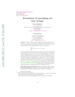 Extensions of smoothing via taut strings