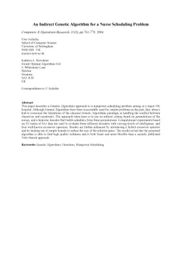 An Indirect Genetic Algorithm for a Nurse Scheduling Problem