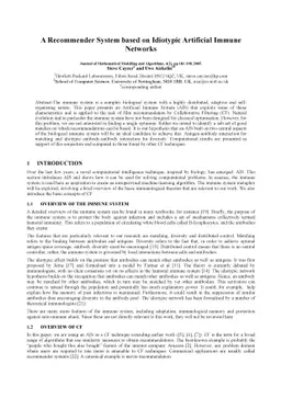 A Recommender System based on Idiotypic Artificial Immune Networks