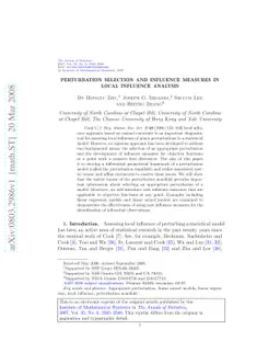 Perturbation selection and influence measures in local influence
  analysis