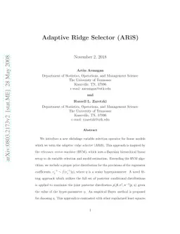 Adaptive Ridge Selector (ARiS)