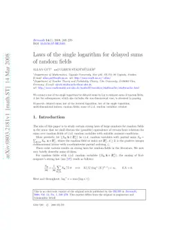 Laws of the single logarithm for delayed sums of random fields