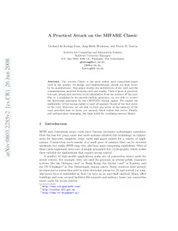 A Practical Attack on the MIFARE Classic