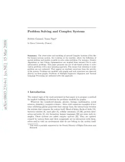 Problem Solving and Complex Systems