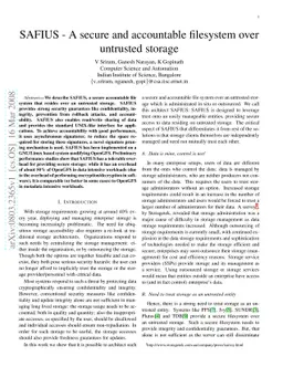 SAFIUS - A secure and accountable filesystem over untrusted storage