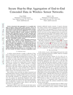 Secure Hop-by-Hop Aggregation of End-to-End Concealed Data in Wireless
  Sensor Networks