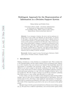 Multiagent Approach for the Representation of Information in a Decision
  Support System