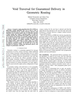 Void Traversal for Guaranteed Delivery in Geometric Routing