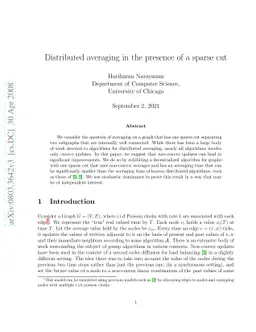 Distributed Averaging in the presence of a Sparse Cut