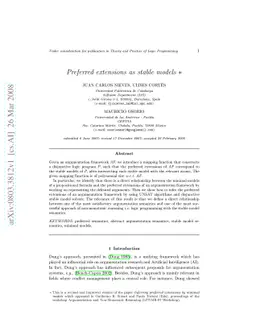 Preferred extensions as stable models