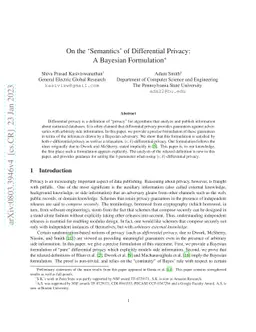 On the `Semantics' of Differential Privacy: A Bayesian Formulation
