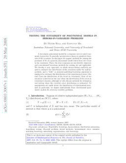 Testing the suitability of polynomial models in errors-in-variables
  problems