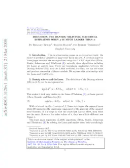 Discussion: The Dantzig selector: Statistical estimation when $p$ is
  much larger than $n$