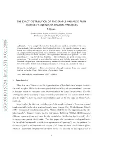 The exact distribution of the sample variance from bounded continuous
  random variables
