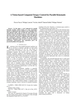 A Vision-based Computed Torque Control for Parallel Kinematic Machines