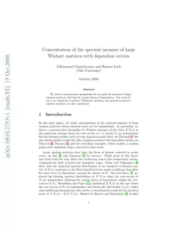 Concentration of the spectral measure of large Wishart matrices with
  dependent entries