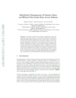Distributed Management of Massive Data: an Efficient Fine-Grain Data
  Access Scheme