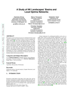 A Study of NK Landscapes' Basins and Local Optima Networks