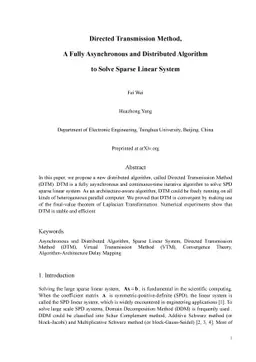 Directed Transmission Method, A Fully Asynchronous approach to Solve
  Sparse Linear Systems in Parallel
