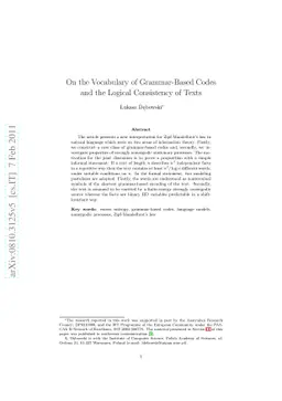 On the Vocabulary of Grammar-Based Codes and the Logical Consistency of
  Texts