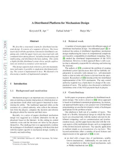A Distributed Platform for Mechanism Design