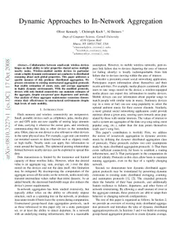 Dynamic Approaches to In-Network Aggregation