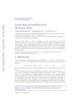 Local times of multifractional Brownian sheets