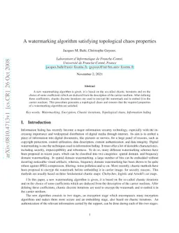 A watermarking algorithm satisfying topological chaos properties