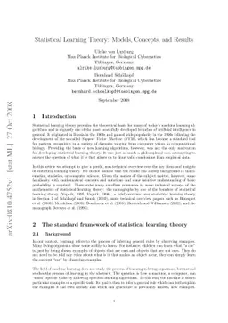 Statistical Learning Theory: Models, Concepts, and Results