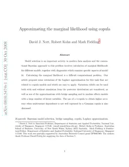 Approximating the marginal likelihood using copula