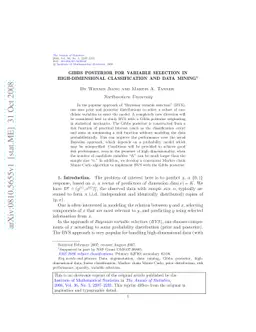 Gibbs posterior for variable selection in high-dimensional
  classification and data mining