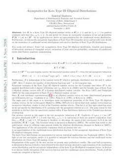 Asymptotics for Kotz Type III Elliptical Distributions