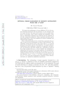 Optimal cross-validation in density estimation with the $L^2$-loss