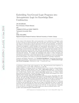 Embedding Non-Ground Logic Programs into Autoepistemic Logic for
  Knowledge Base Combination