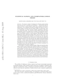 Statistical ranking and combinatorial Hodge theory