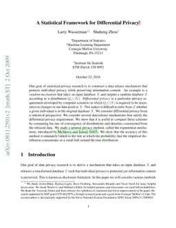 A statistical framework for differential privacy