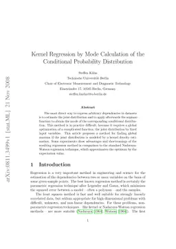 Kernel Regression by Mode Calculation of the Conditional Probability
  Distribution