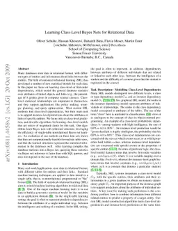 Learning Class-Level Bayes Nets for Relational Data