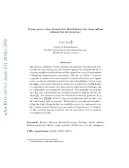 Convergence rates of posterior distributions for observations without
  the iid structure