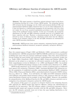 Efficiency and influence function of estimators for ARCH models