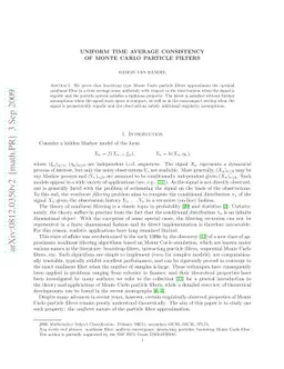 Uniform Time Average Consistency of Monte Carlo Particle Filters